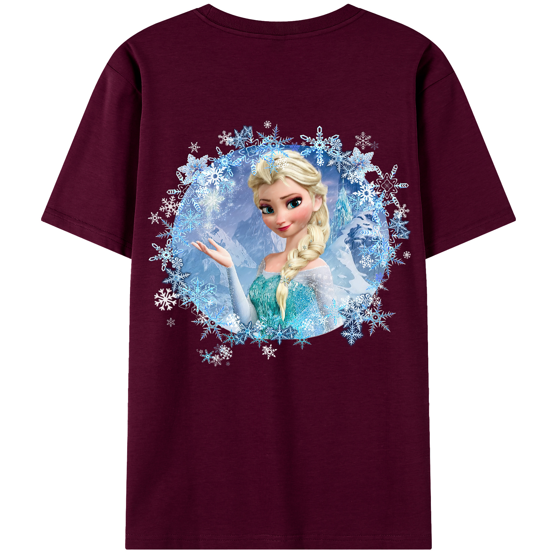 （画像用） アナと雪の女王 アンナ エルサ Frozen Anna Elsa レディース半袖Tシャツ(バックプリント)